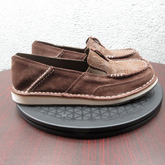 Ariat Cruiser Floral Embossed Slip On Loafer Shoes Womens 8.5 Brown Leather Boho - Picture 4 of 10